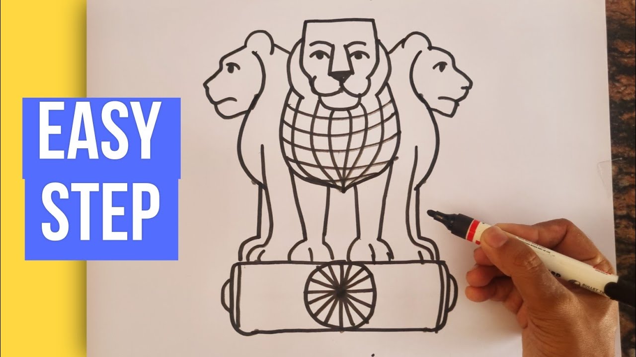 India Emblem Drawing || Independence day drawing || National Emblem drawing #drawing