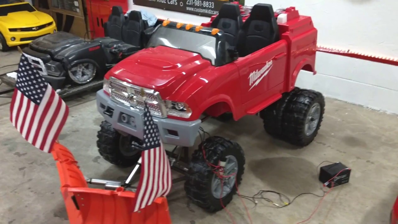 4x4 powerwheels build with V-plow 24 volt upgrade- Part 2