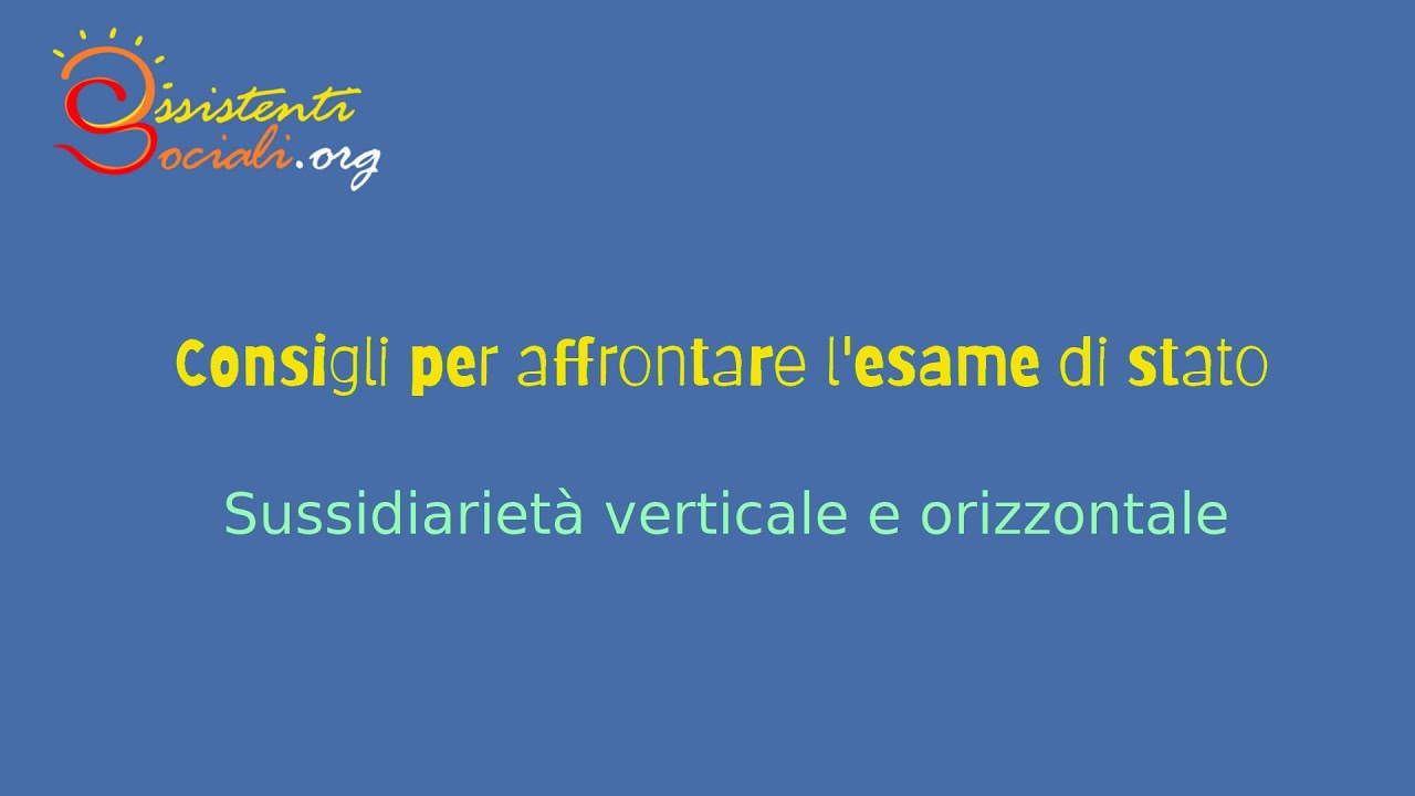 La sussidiariet&agrave; verticale e orizzontale