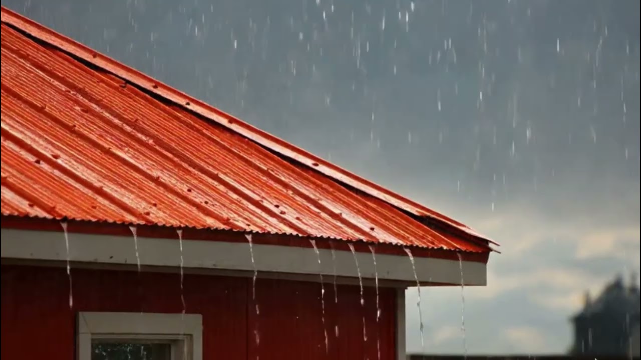 Rain Sounds for Sleeping - ASMR Heavy Rain Beating Tin Roof for Deep Healing Sleep
