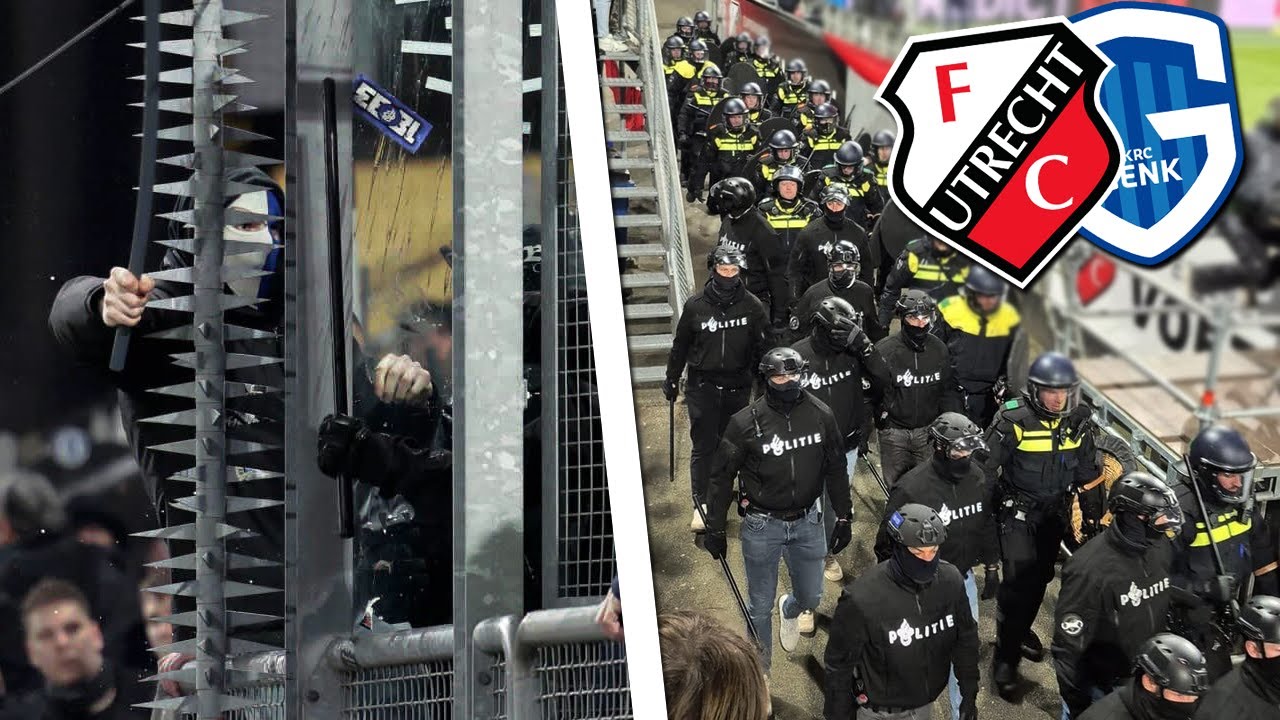 Utrecht - Genk | Chaos in uitvak FC Utrecht: Politie drijft fans KRC Genk uit stadion van Utrecht