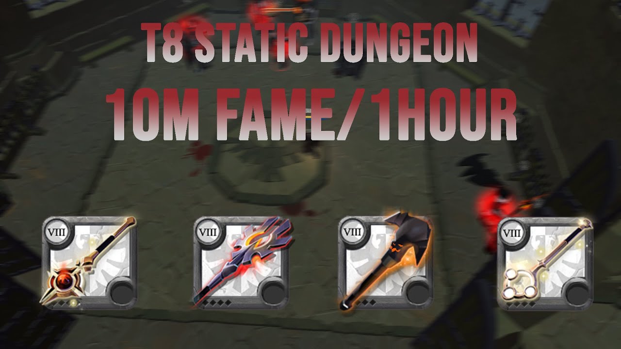Albion Online 4 man T8 static fame farm (1 HOUR/ 10M FAME)