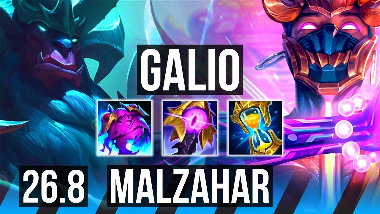 GALIO vs MALZAHAR (MID) | Good KDA: 13/1/17 | KR Master | 26.8