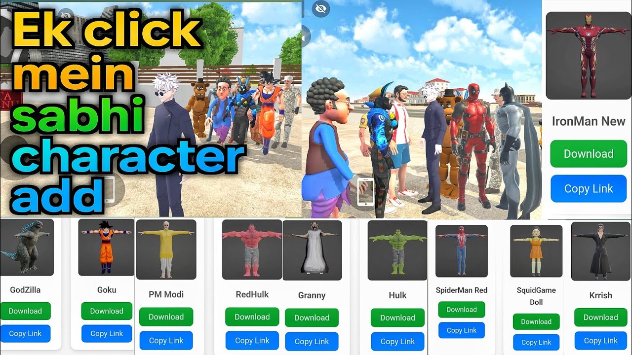 🤩One Click to Add ANY Character in Indian Theft Auto Simulator // indian theft auto New update 🔥