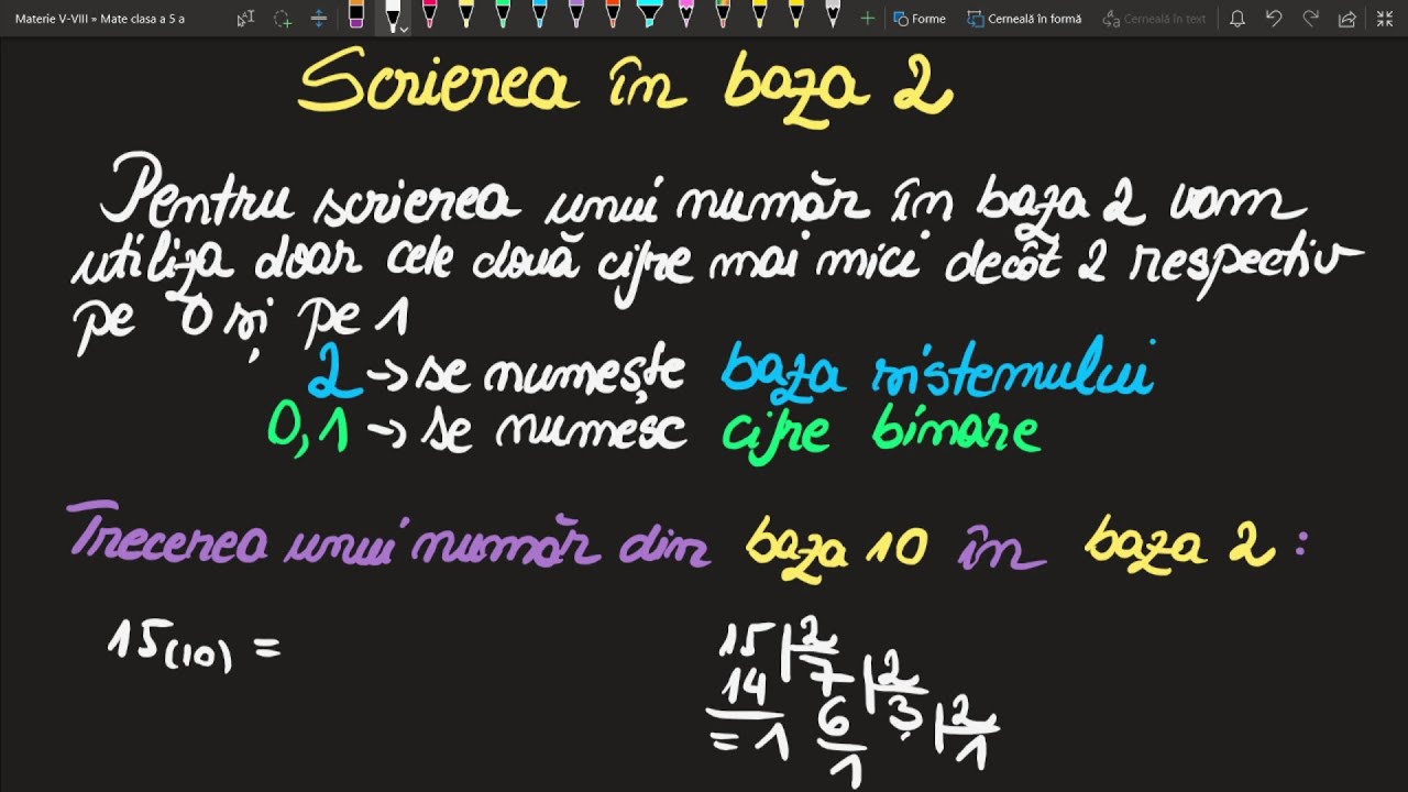 Scrierea in baza 2 Clasa a 5 a -Teorie si Exercitii (Invata Matematica Usor - Meditatii Online)