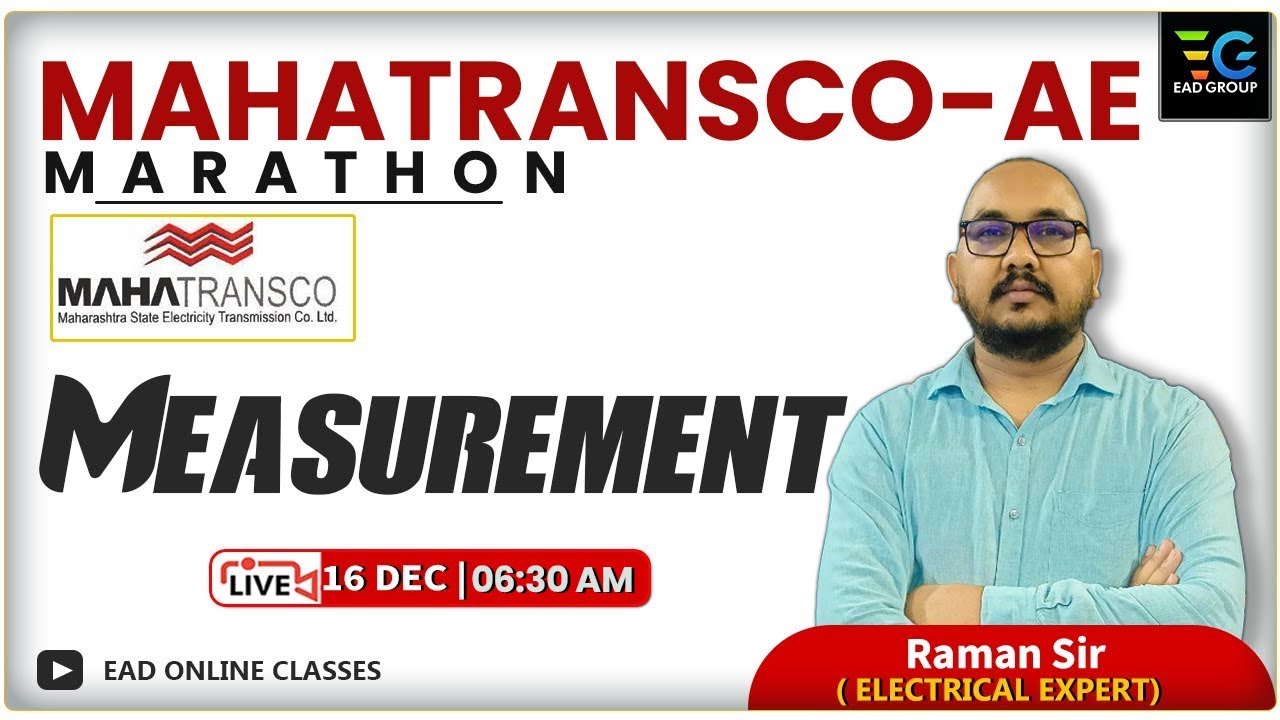 Measurement Detailed Theory Hand Written | MAHATRANSCO -AE MARATHON | By Raman Sir