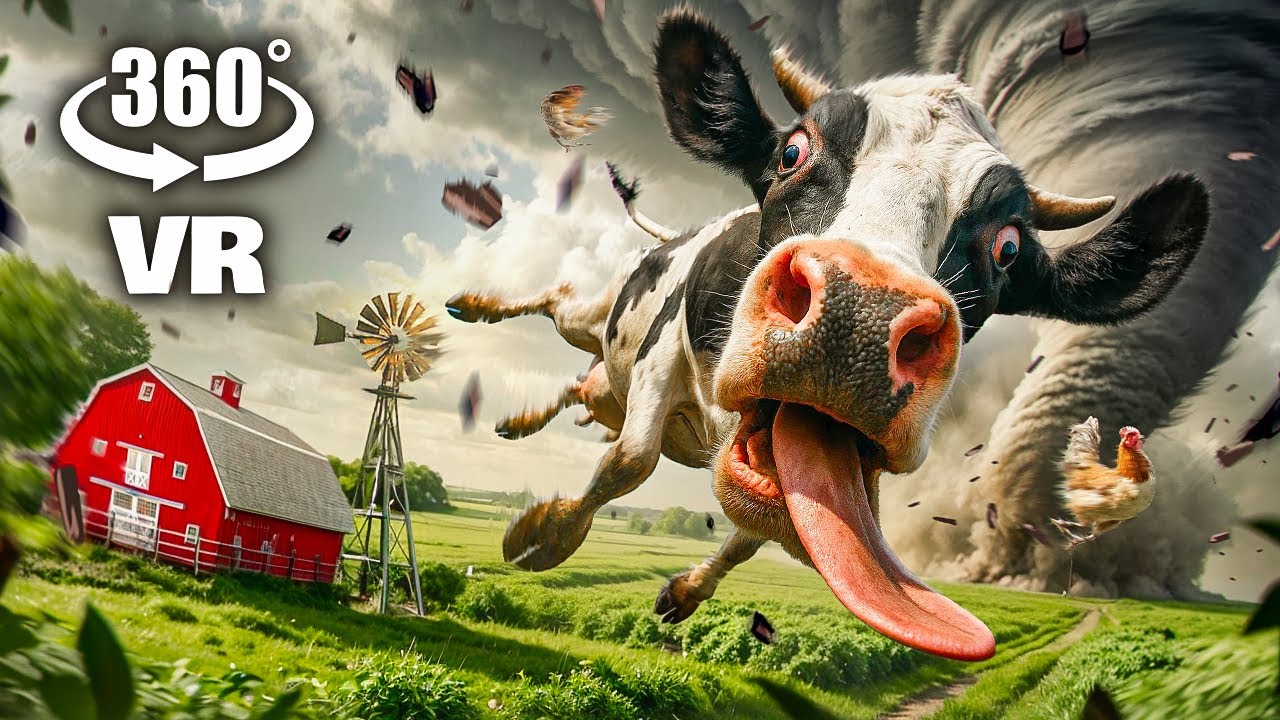 VR 360&deg; BIGGEST TORNADO AT THE FARM, Try to Survive!