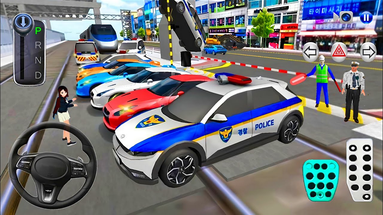Heavy Excavator, Police Officer & Supercars vs Bullet Train🚘🚄 3D Driving Class - Android Gameplay🎮