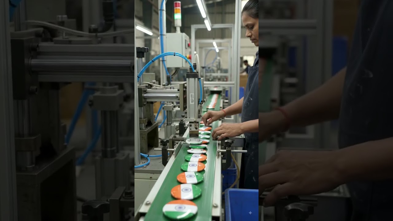 How Indian Tricolor Badge ls Made in factory🇮🇳lAmazing Manufacturing processlmaterial to final beats
