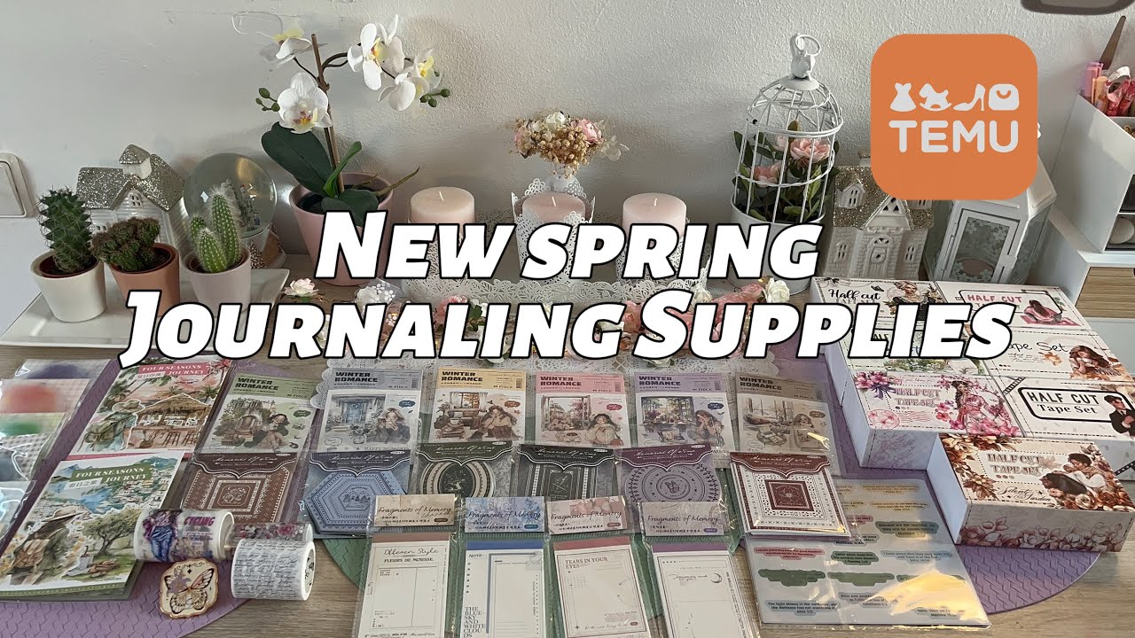 1 hour ASMR | New journaling supplies HAUL | TEMU haul with codes | part 1