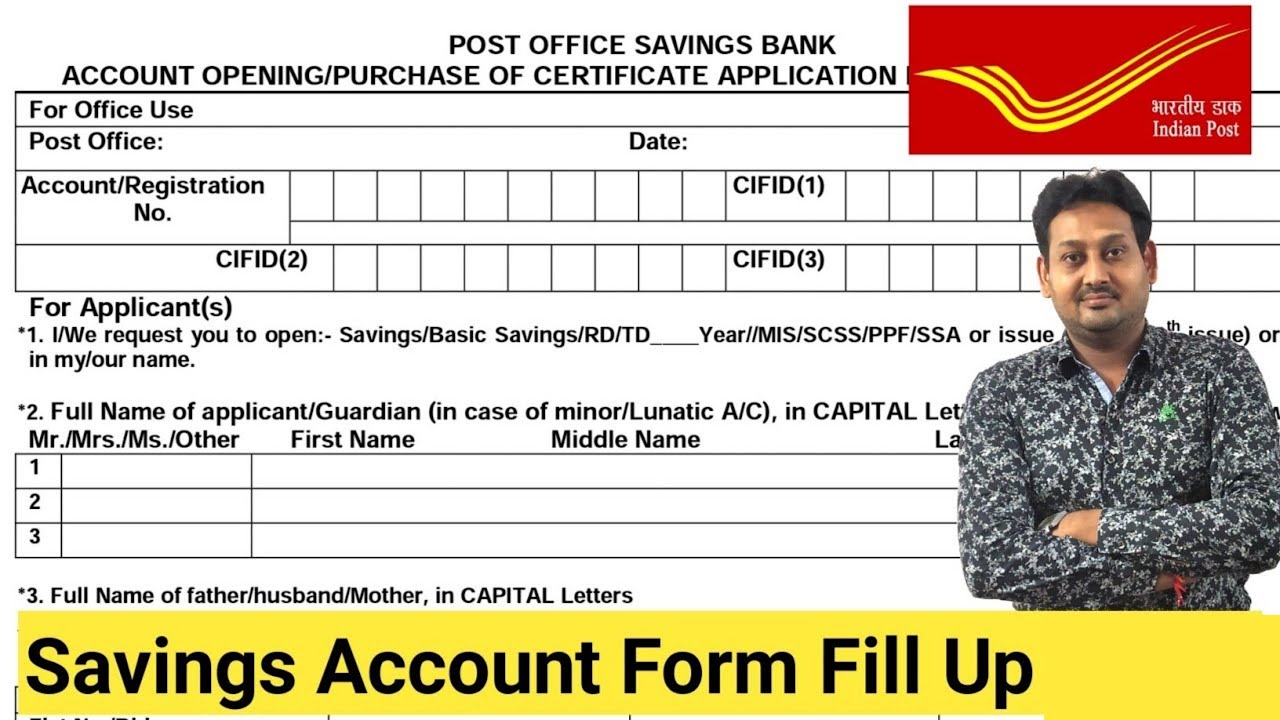Post office Saving Account Opening | Savings Account Form Fill Up