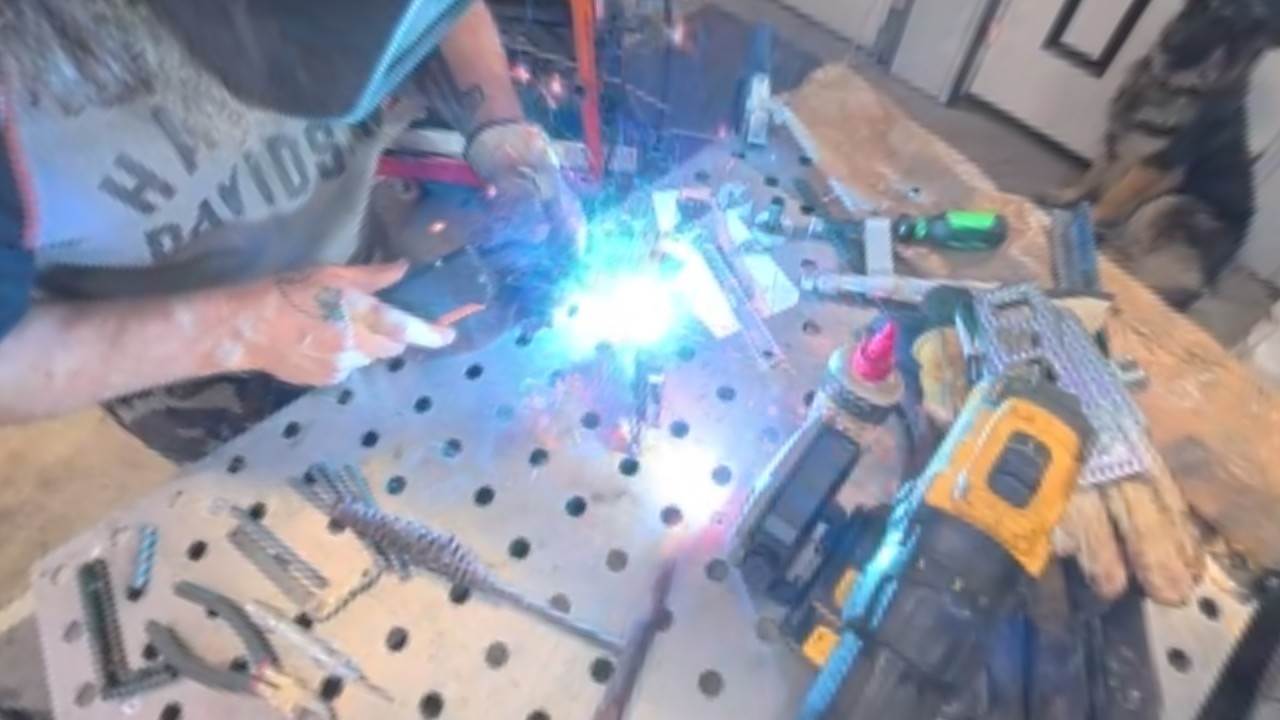 welding on brand new Harley SOFTAIL