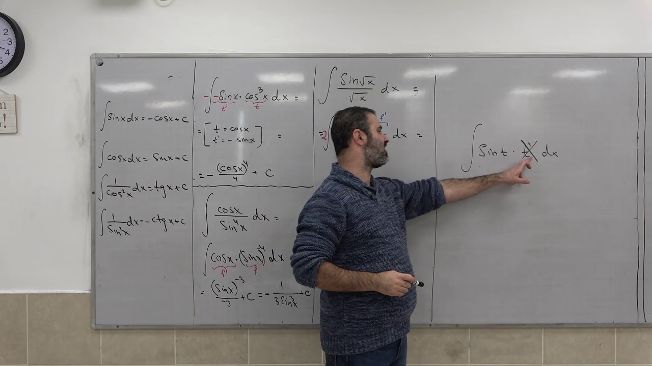 دوال مثلثية 27 - أمثلة لتكاملات مثلثية عندما تكون مشتقة الدالة الداخلية مكتوبة داخل التكامل