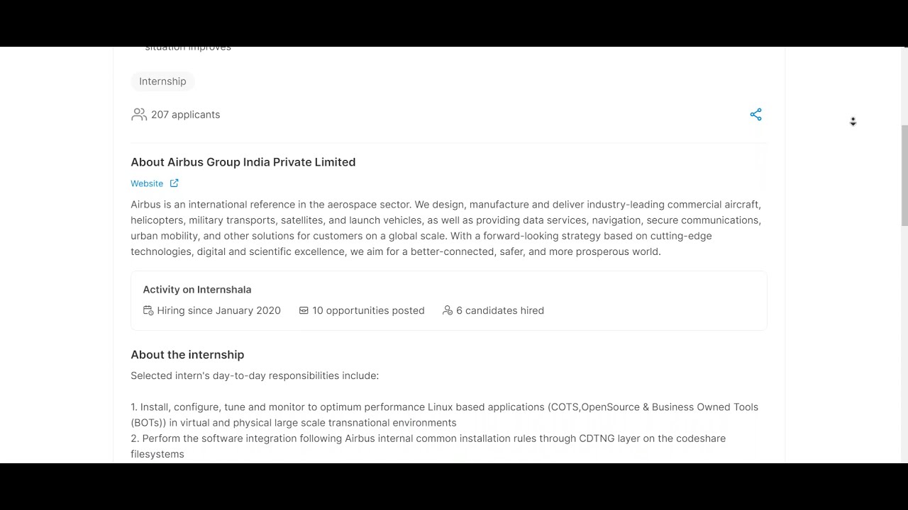 AIRBUS Application Integration Engineering Internship