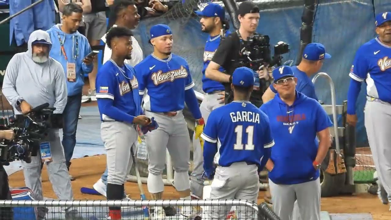 大谷翔平選手率いるWBC日本代表を破ったベネズエラがイタリアと激突．練習にはカブレラがコーチとして参加し存在感が半端ない！#shoheiohtani #wbc #venezuela #italia