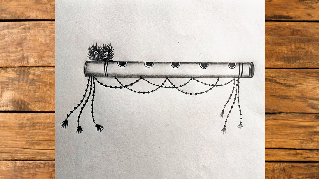 Easy flute drawing || Drawing for beginners  || easy drawing || flute drawing step by step 