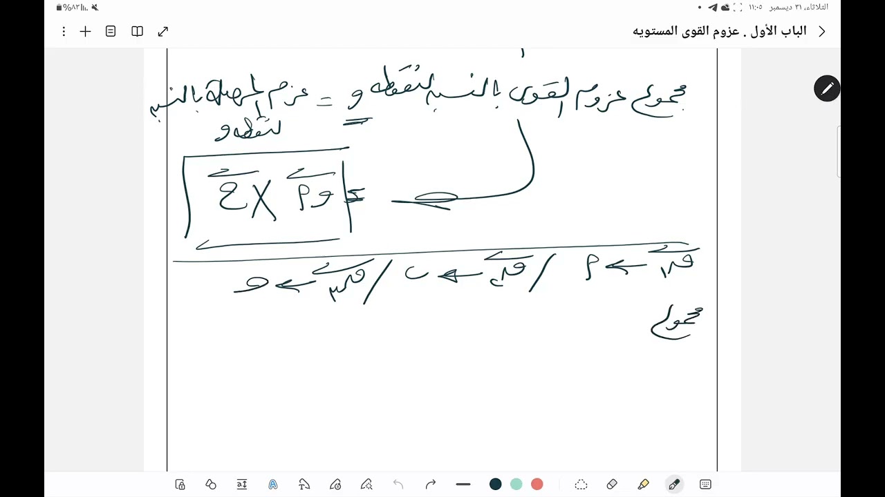 مراجعة على العزوم...استاتيكا تالتة ثانوي