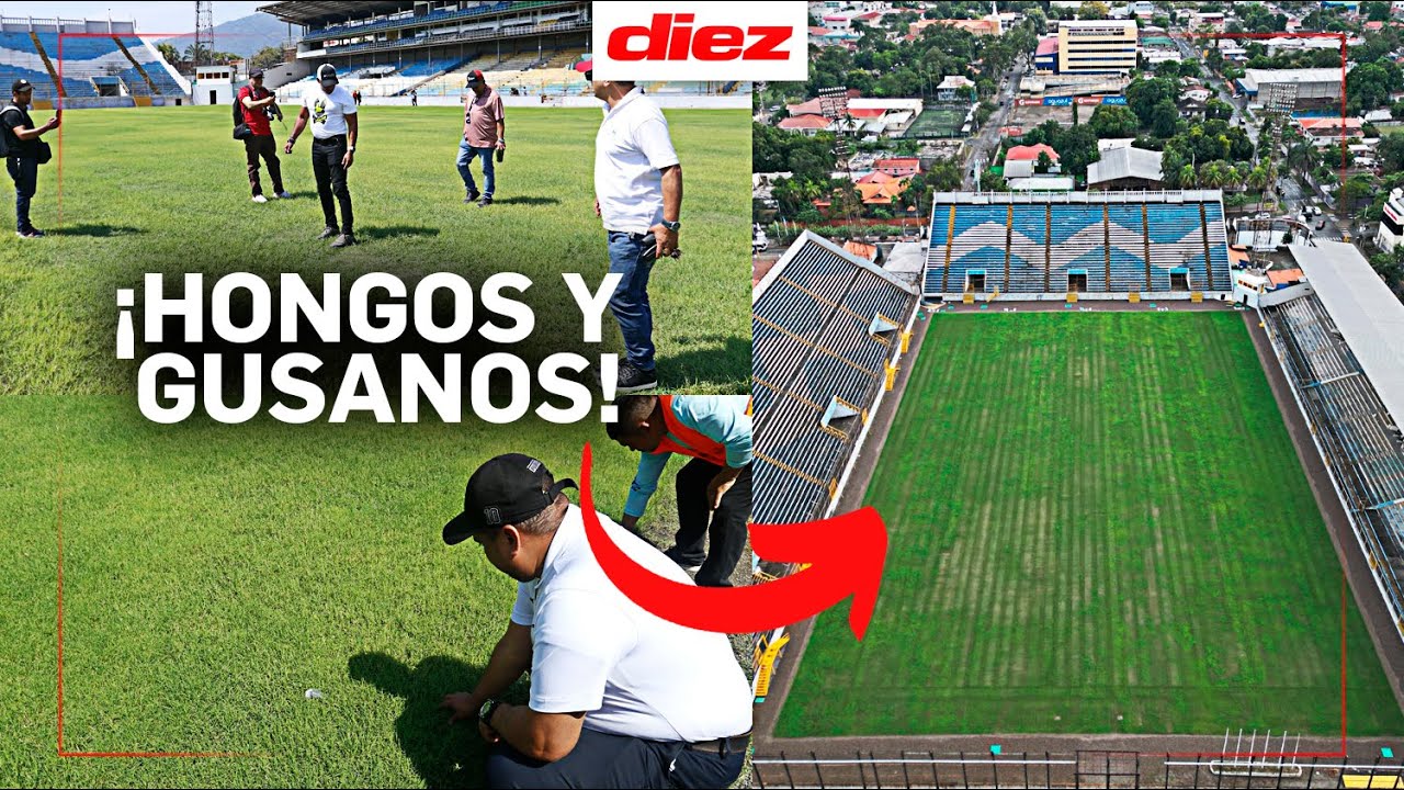 Moncada expone la contaminación del nuevo césped del estadio Morazán y no se podrá jugar en meses