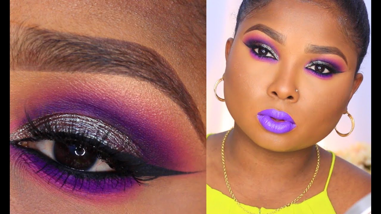 Purple Lovers look and purple lips - Full Face tutorial - Queenii Rozenblad