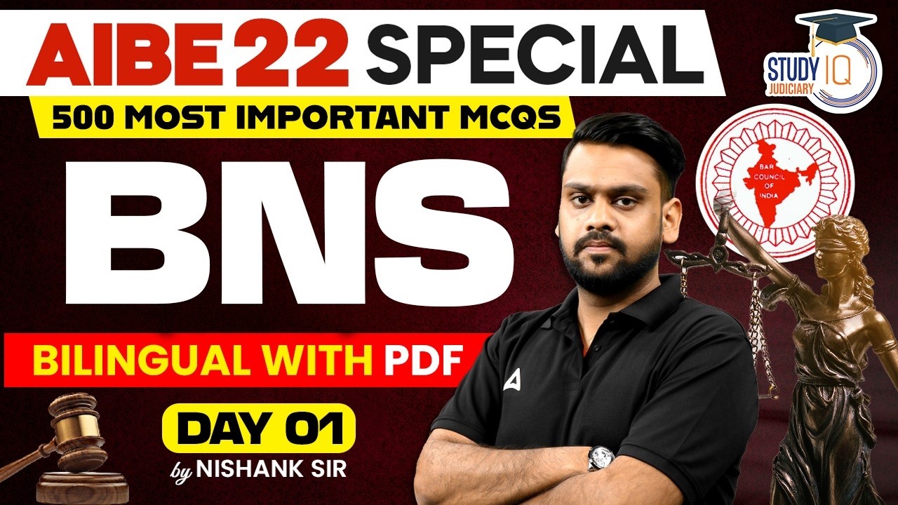 AIBE 22 Special: BNS 500 najważniejszych pytań MCQ | Dzień 01 | Prowadzący: Nishank Sir