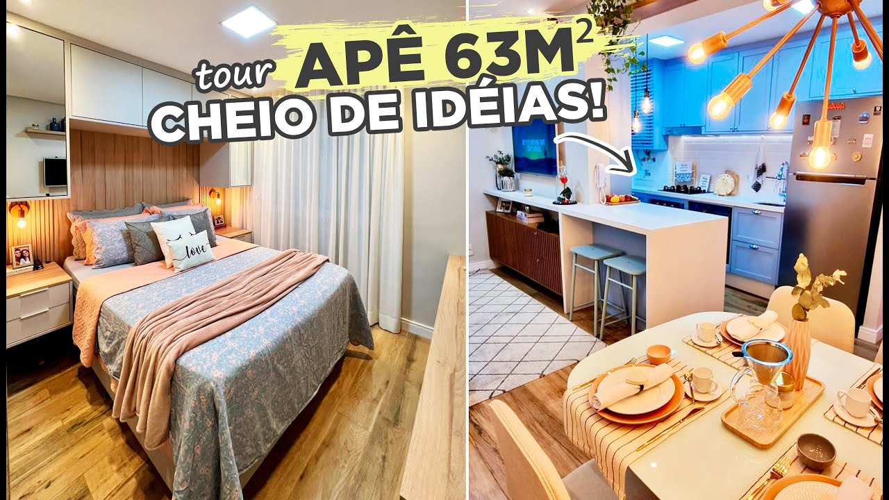 TOUR PELO APÊ DE 63M2 COLORIDO COM COZINHA PROVENÇAL AZUL DA @dainoape93 | GABY GARCIIA