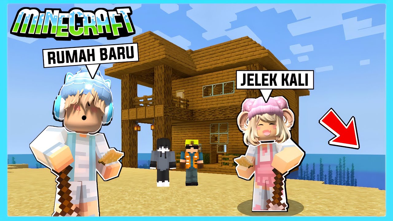 Pertama Kali Aku Dan Adiku Membuat Rumah Di Atas Air Di Minecraft ft @Shasyaalala