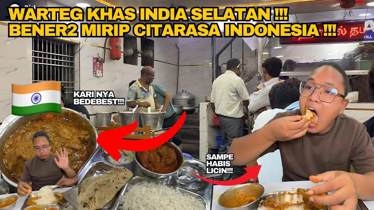 HANTAM HABIS MAKANAN WARTEG SELATAN INDIA🇮🇳‼️CITARASA INDIA SELATAN MIRIP SAMA INDO‼️NAMBAH GRATIS‼️
