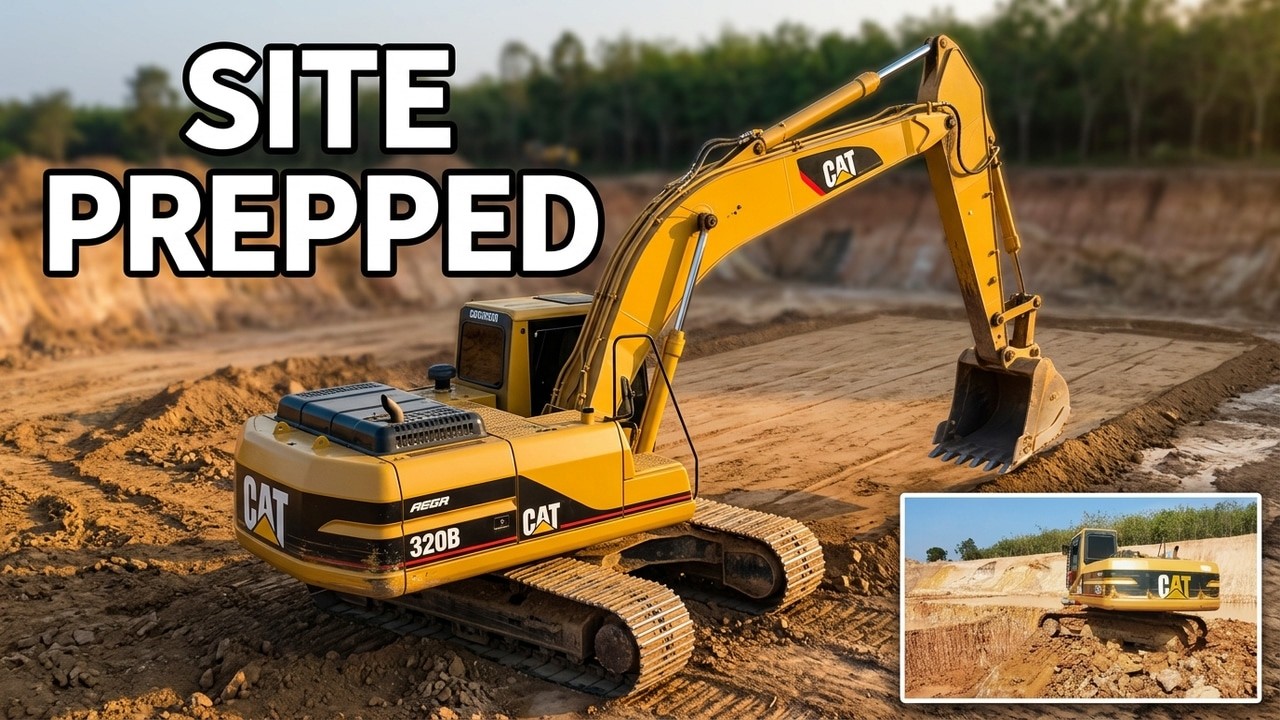 Excavator Loads Blue Dump Truck in Deep Mud Pit!