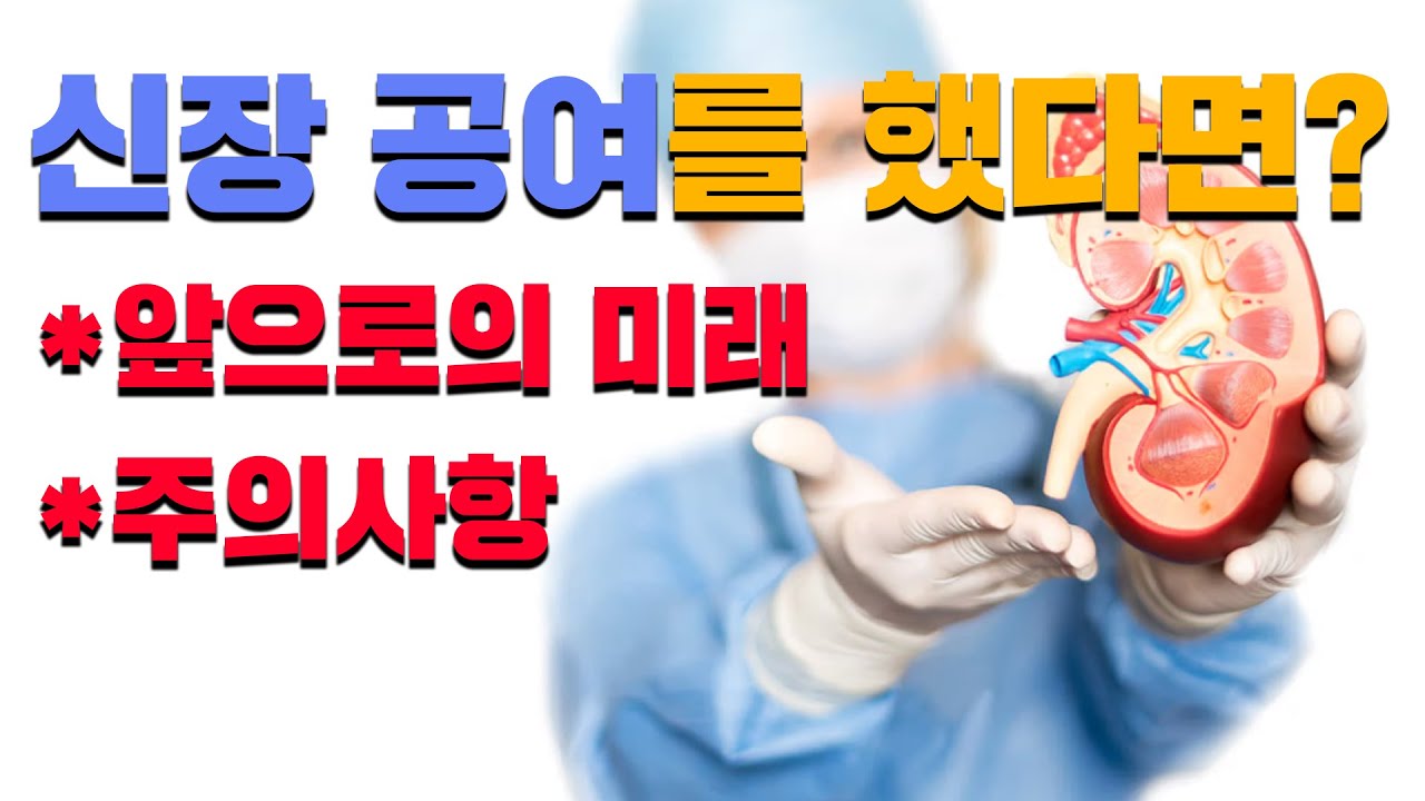 신장공여를 했다면 미래는? 주의할점은? 콩팥 한개만 있는분들의 미래