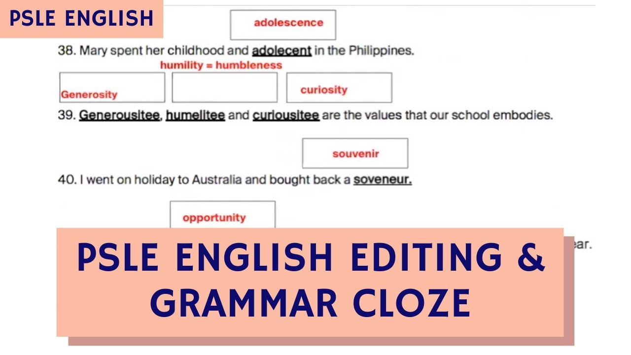 Tips for Editing for Spelling & Grammar + Grammar Cloze (TTA PSLE English Paper 2 Ep 10)