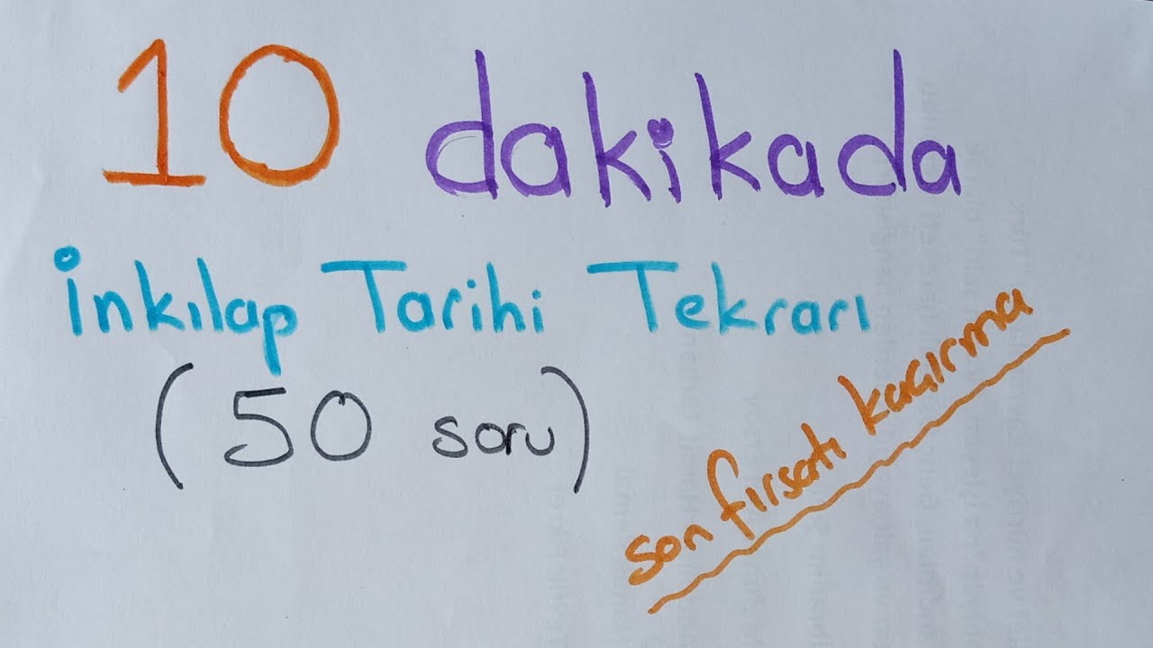 Önlisans İnkılap Tarihi Genel  Tekrar ( son fırsatı kaçırmayın ) 👍burdan soru çıkar 👍