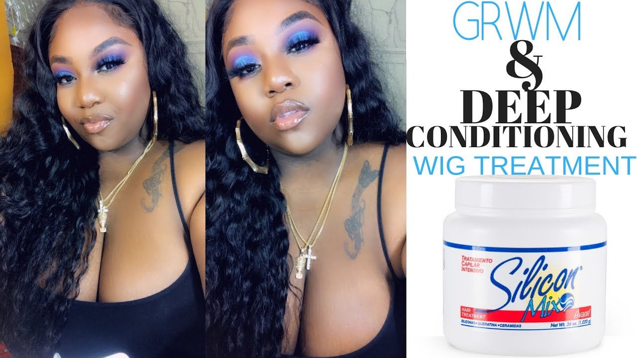 HOW TO DEEP CONDITION YOUR WIGS WITH SILICONE MIX & GRWM || UPRETTY INDIAN WATERWAVE