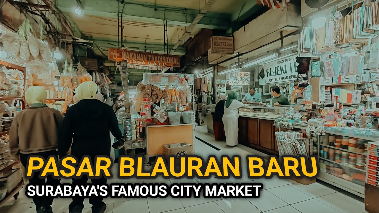ASMR Pasar Blauran Baru Surabaya | Walking Around Pusat Kota | Suara Pengunjung & Market Ambience