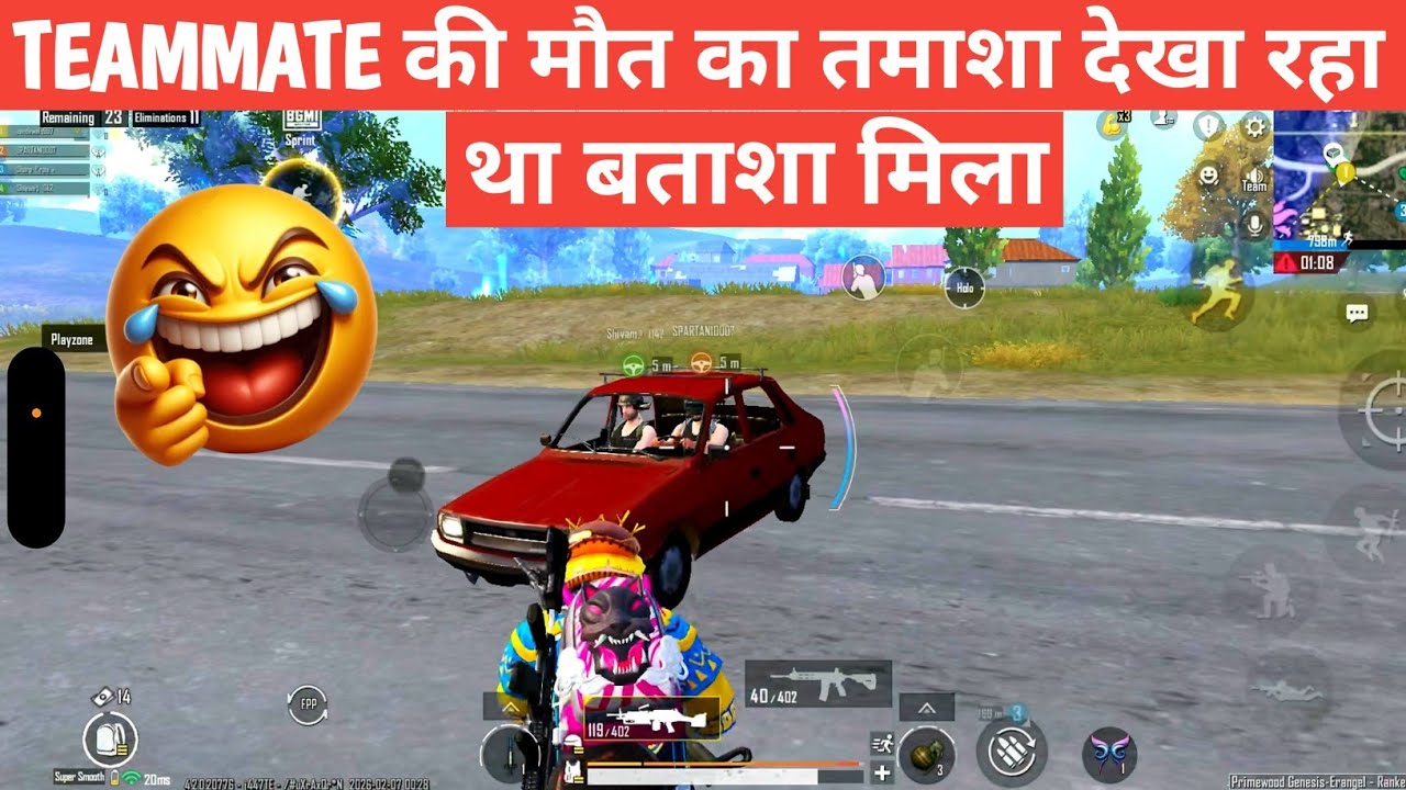 MY TEAMMATES DEATH 🤡-UNBELIVABLE NADE BGMI COMEDY video online gameplay MOMENTS CARTOON FREAK #bgmi