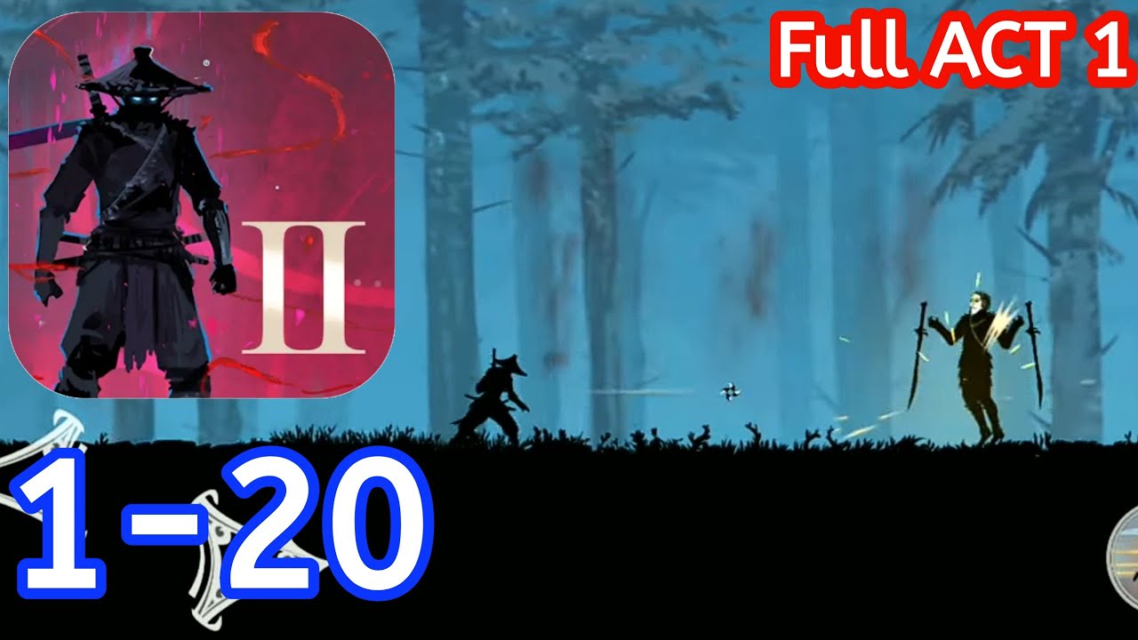 Ninja Arashi 2 -Full ACT 1 Levels 1-20 - Walkthrough Gameplay