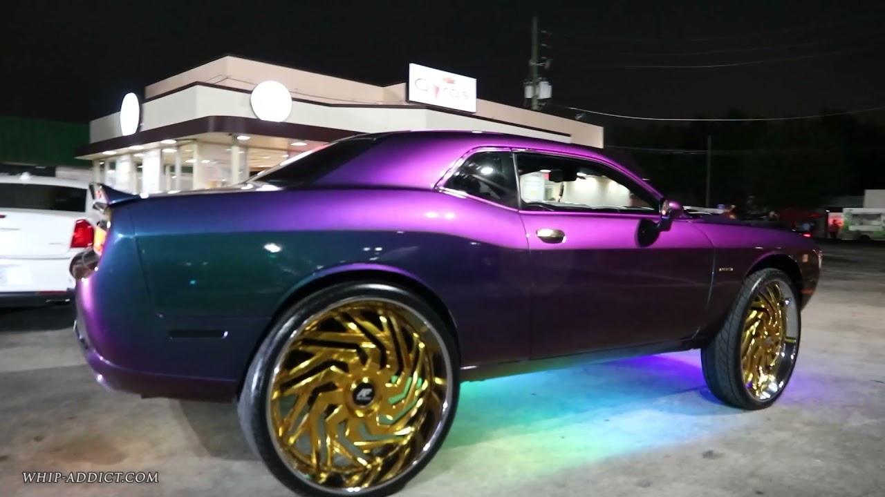WhipAddict: Kameleon Painted Flip Floppin' Dodge Challenger on Gold Amani Forged Adesso 32s!!