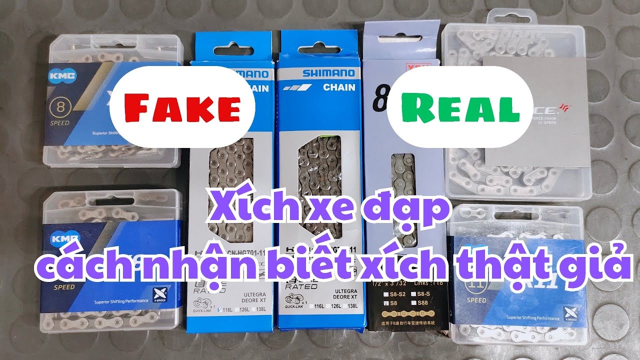 Xích Shimano, KMC, Sram, YBN. Cách nhận biết xích thật giả! 