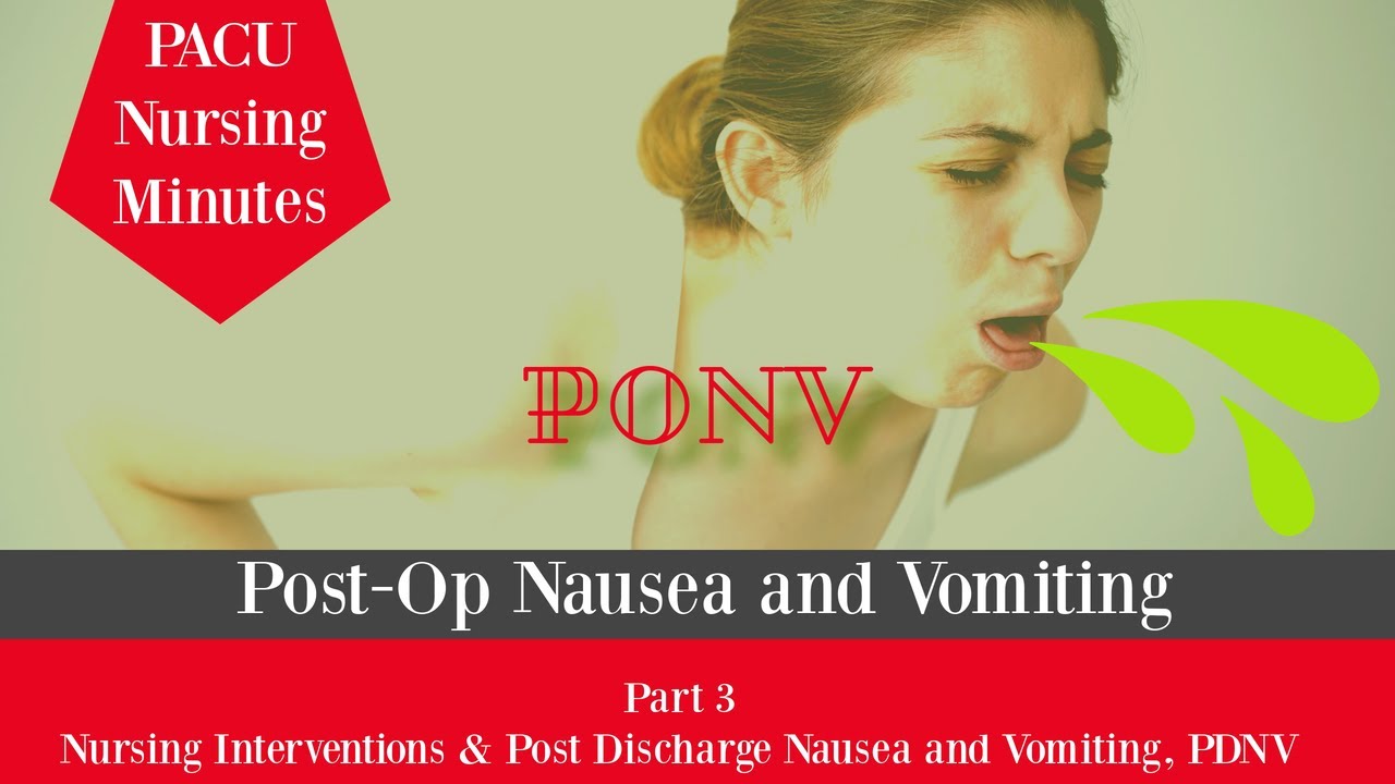 PONV, Post-Op Nausea and Vomiting, Nursing Interventions, and Post-Discharge Nausea and Vomiting.