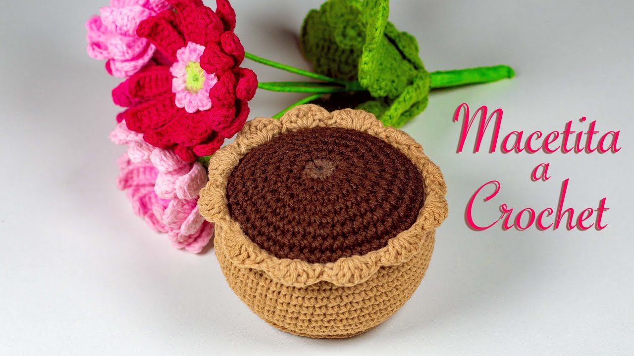 🌸 Cómo Hacer MACETAS a Crochet para Flores 🌱 | Tutorial Paso a Paso 🧶 Fácil y Bonito