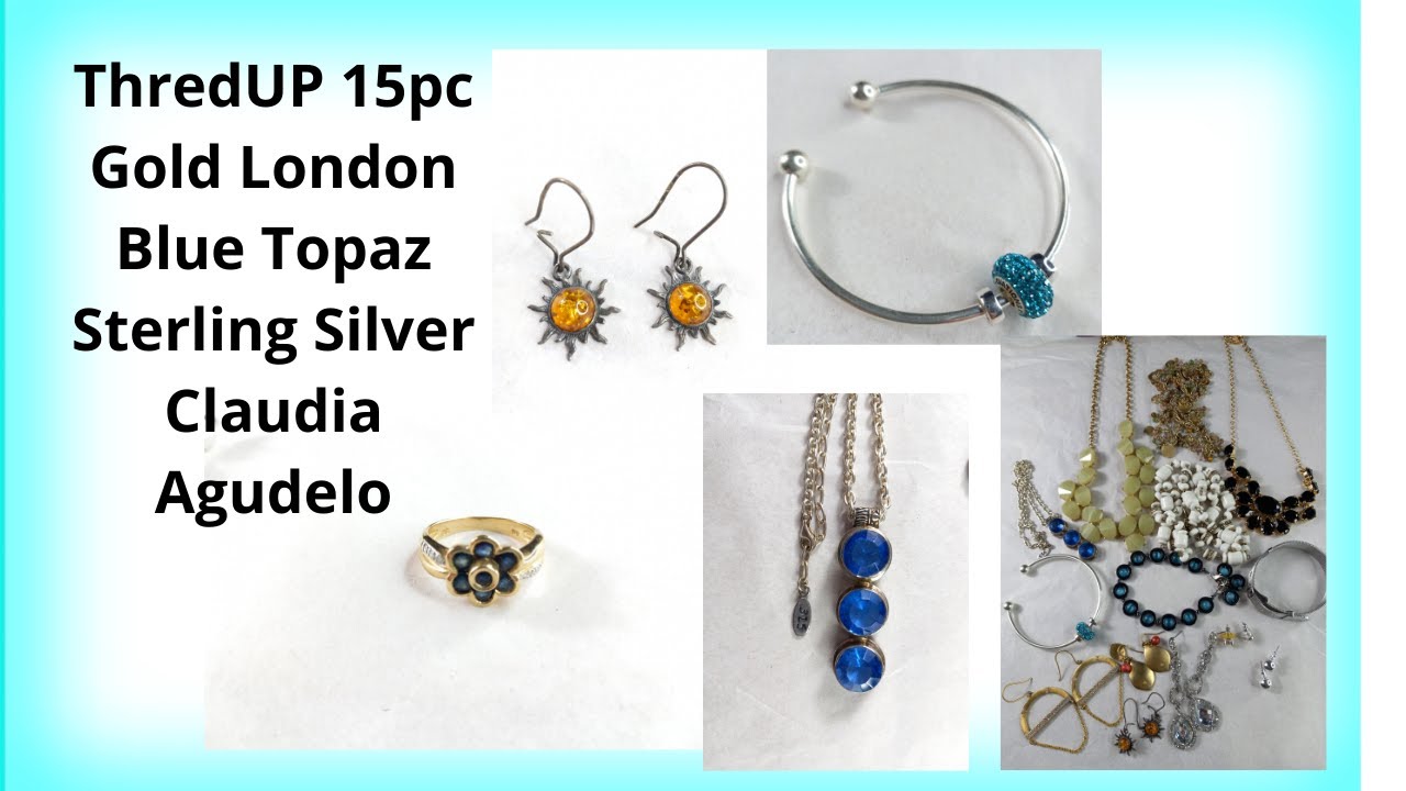 ThredUP 15pc Gold London Blue Topaz Sterling Silver Claudia Agudelo