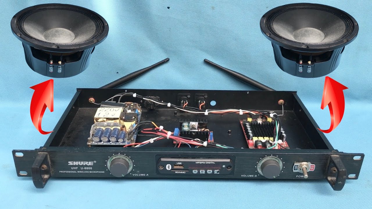 Из корпуса беспроводного микрофона я превратил его в мощный звуковой усилитель.