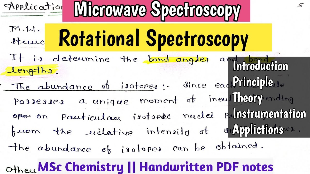 Rotational spectroscopy || Microwave Spectroscopy (