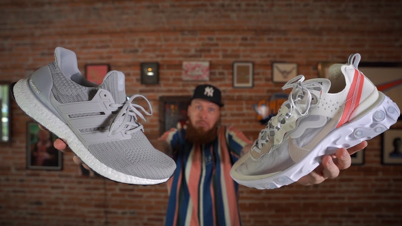 NIKE REACT ELEMENT 87 VS ADIDAS ULTRABOOST! (Which Sneaker is More Comfortable?)