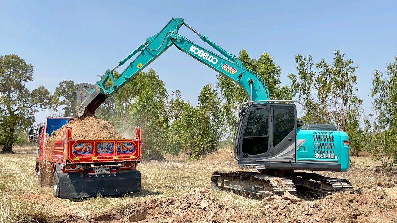 KOBELCO SK140LC-11แกะกล่องใหม่พึ่งPM500ชั่วโมงไป งานขุดดินลอกนาถมที่ ทีมงานภัทรกิจทวีทรัพย์ EP.1452