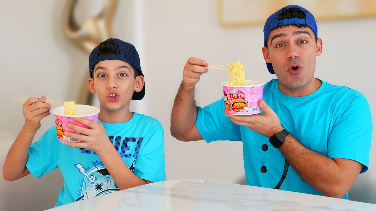 Jason and Alex pretend play the copy challenge