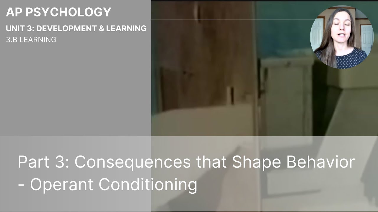 Unit 3B Part 3 Consequences that Shape Behavior - Operant Conditioning
