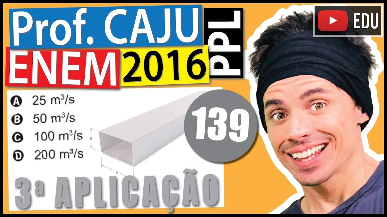 [ENEM 2016 PPL] 139 📓 VAZÃO A prefeitura de uma cidade detectou que as galerias pluviais, que