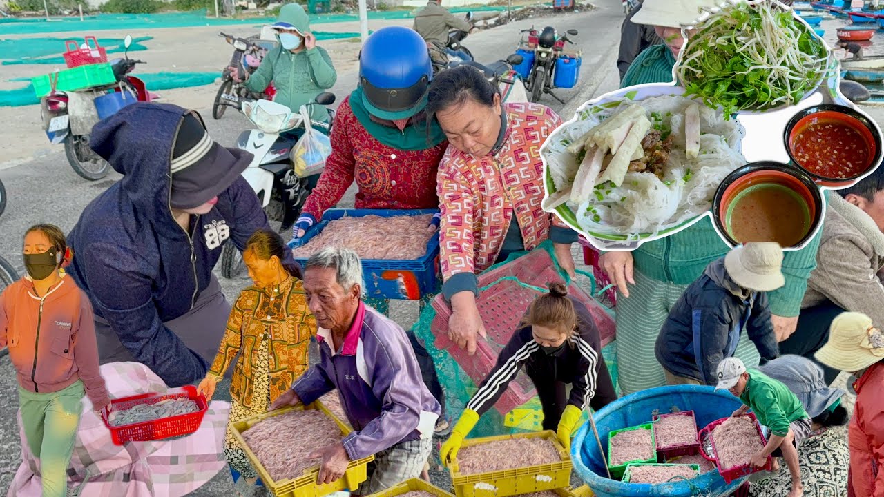 Bánh Hỏi Làng Biển Có Thêm Rau | Ruốc Tươi Về Bến Tranh Thủ Đến Chợ