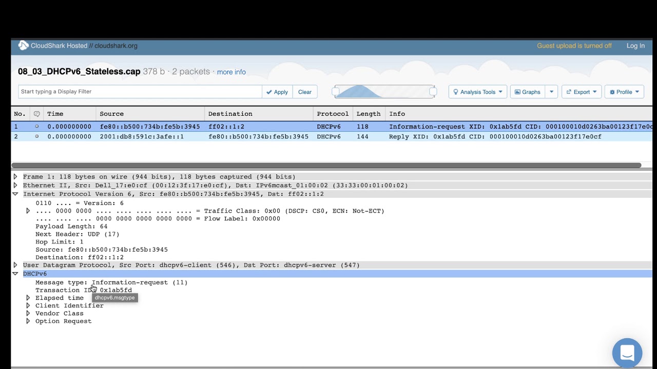 Stateless dhcp
