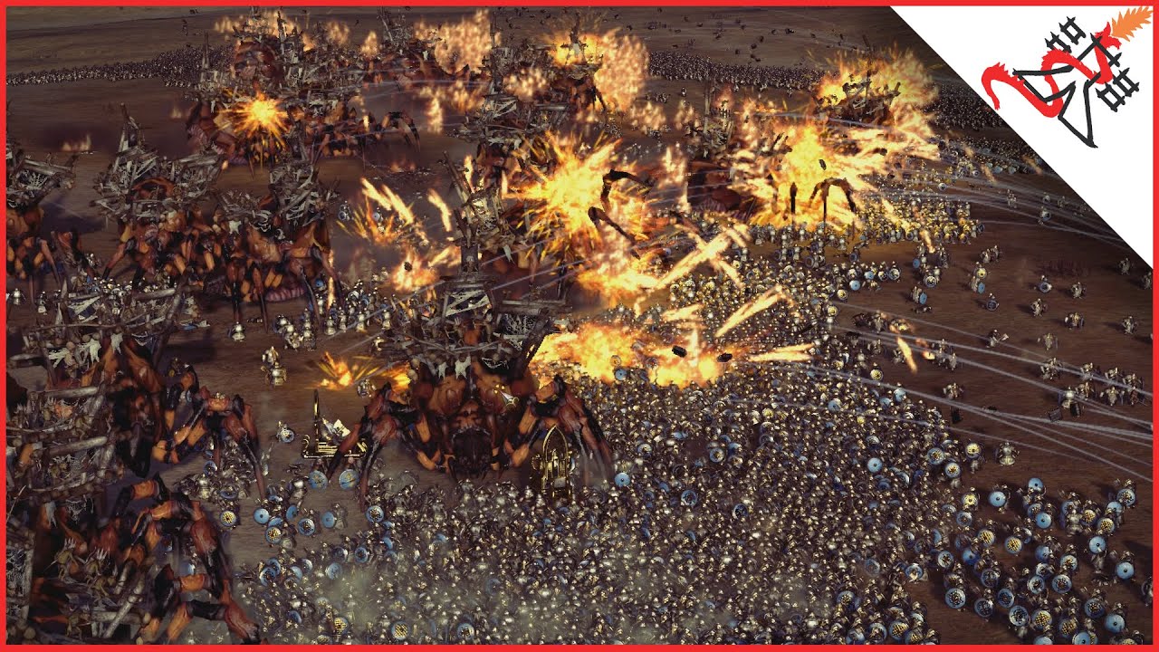 1170 IRONBREAKERS vs 39 GIANT SPIDERS - Total War: WARHAMMER Massive BATTLE